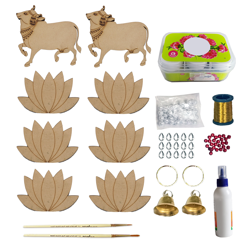 Diwali special decor Pichwai Painting Traditional cow and lotus Toran DIY Kit by Penkraft